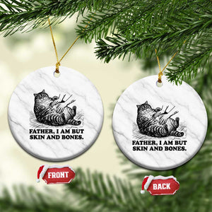 Funny Cat Dad Cat Lover Ceramic Ornament Father I Am But Skin and Bones TS14 1pc White Marble Print Your Wear