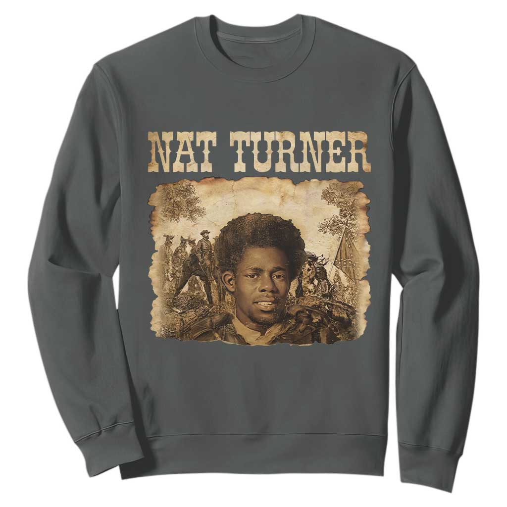 Nat Turner Sweatshirt Black History African American TS14 Dark Heather Print Your Wear