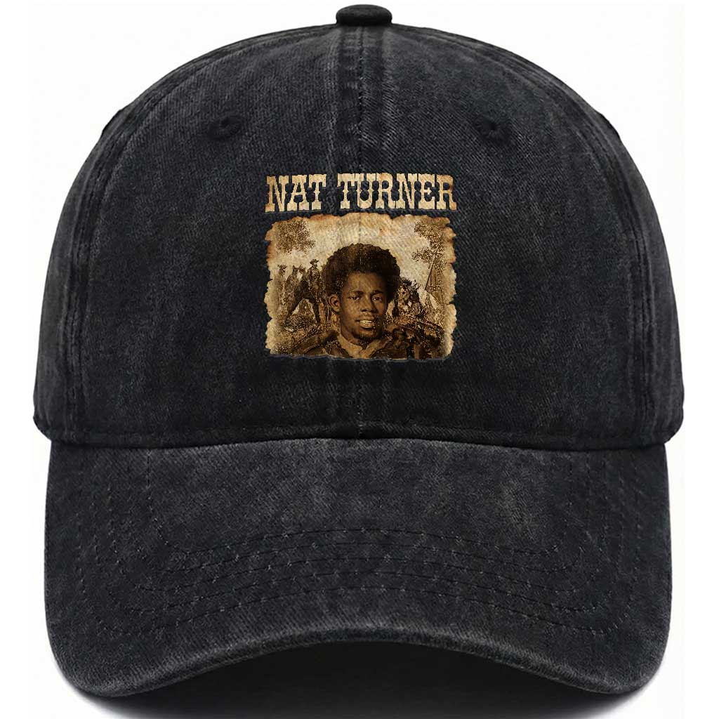 Nat Turner Washed Cotton Baseball Cap Black History African American TS14 Washed Cap Universal Fit Black Print Your Wear