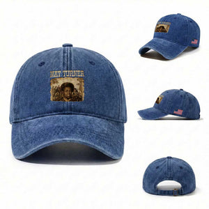 Nat Turner Washed Cotton Baseball Cap Black History African American TS14 Washed Cap Universal Fit Royal Blue Print Your Wear