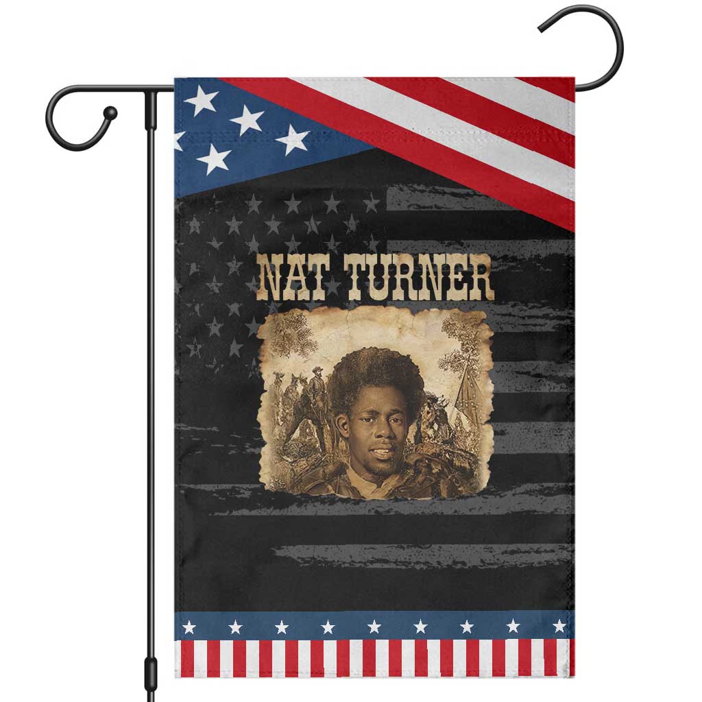 Nat Turner Garden Flag Black History African American TS14 Distressed Black Blue Print Your Wear