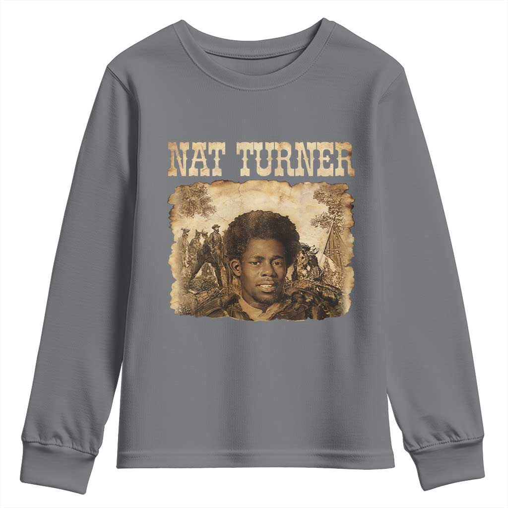 Nat Turner Youth Sweatshirt Black History African American TS14 Charcoal Print Your Wear