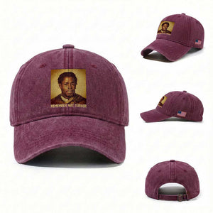 Nat Turner Washed Cotton Baseball Cap Black History Month TS14 Washed Cap Universal Fit Burgundy Print Your Wear