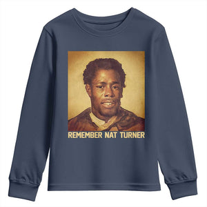 Nat Turner Youth Sweatshirt Black History Month TS14 Navy Print Your Wear