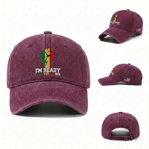 Nat Turner Quote Washed Cotton Baseball Cap Black History African American TS14 Washed Cap Universal Fit Burgundy Print Your Wear