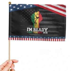 Nat Turner Quote Patriotic Handheld Flag Black History African American TS14 Distressed 8.2" × 5.5" Black Blue Print Your Wear