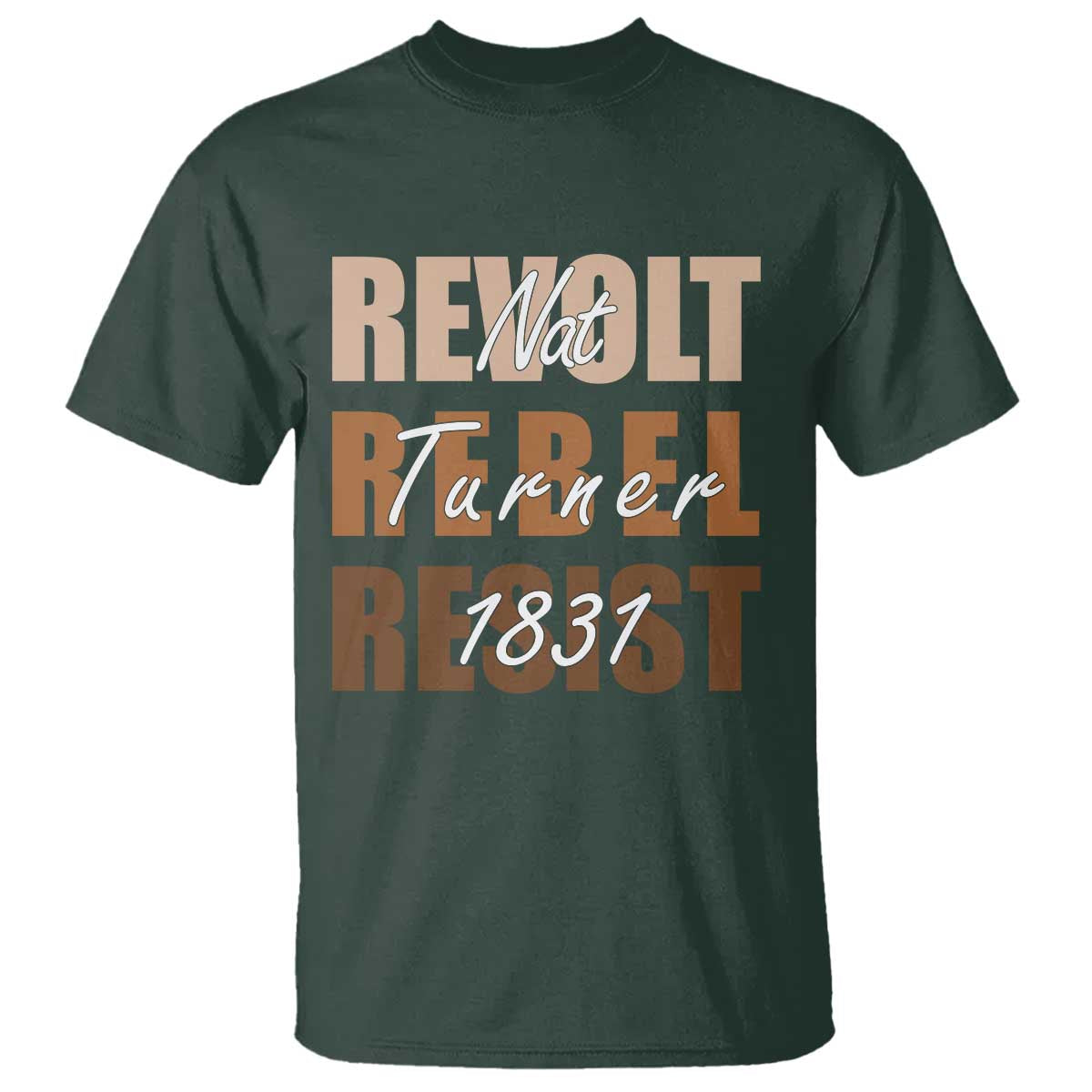 Nat Turner Quote T Shirt Black History Month TS14 Dark Forest Green Print Your Wear