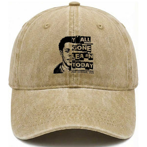 Nat Turner Quote Washed Cotton Baseball Cap Black History Hero Y'all Gone Learn Today TS14 Washed Cap Universal Fit Khaki Print Your Wear