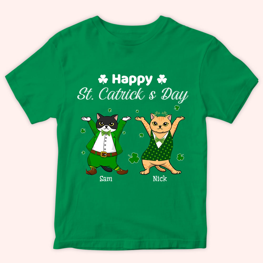 Personalized St Patricks Day Cat T Shirt Happy St Catricks Day CTM Youth Custom - Printyourwear