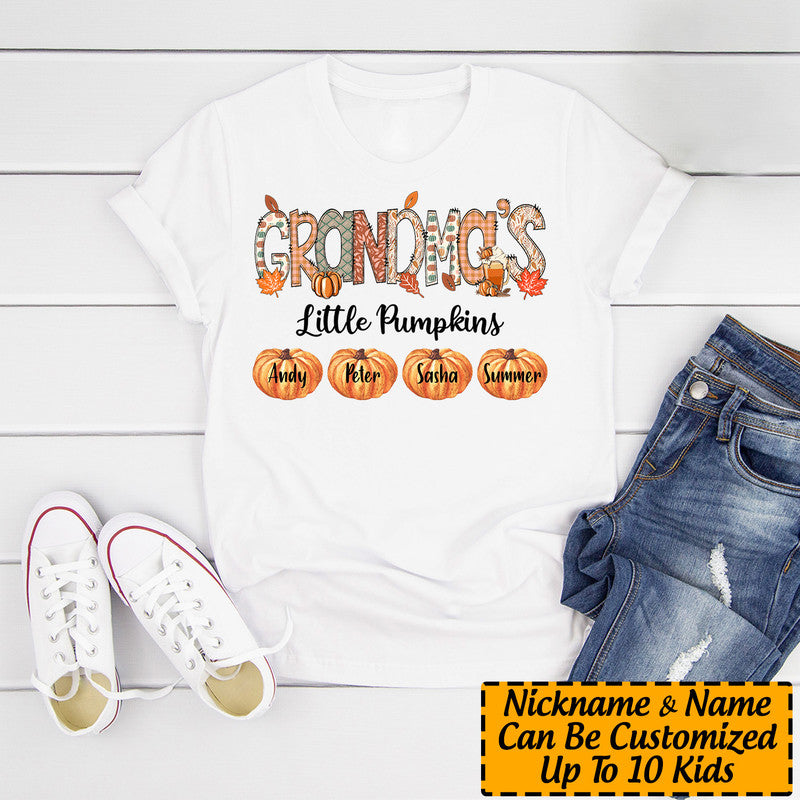 Personalized Halloween Grandma Gift Mimis Little Pumpkins T Shirt CTM Youth Custom - Printyourwear