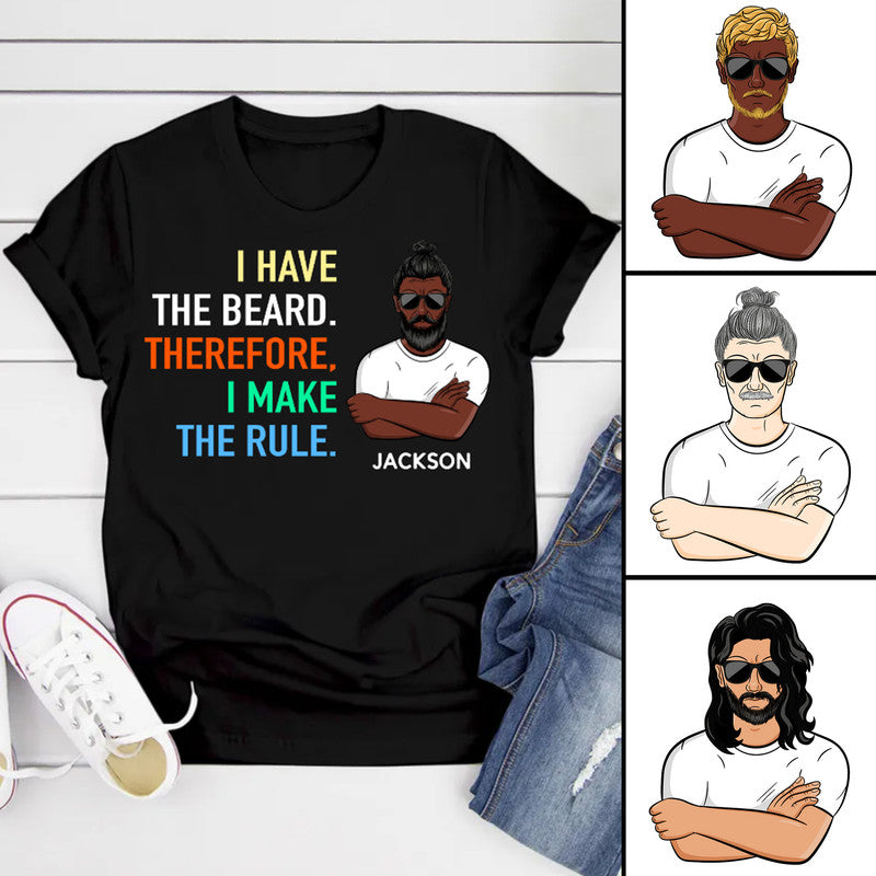 Personalized World Beard Day I Have The Beard I Make The Rule T Shirt CTM Youth Custom - Printyourwear