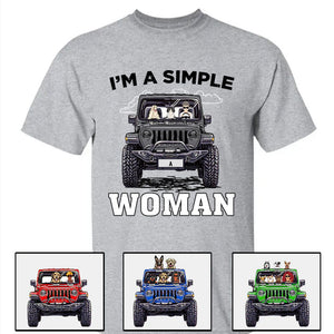 Custom Jeep T Shirt Im A Simple Woman, Gift For Dog and Cat Lovers CTM00 Hoodie Youth Custom - Printyourwear