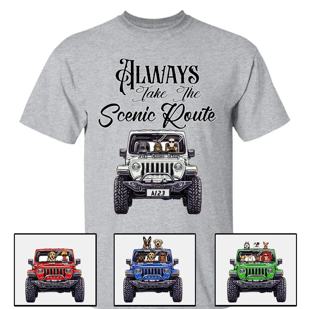 Custom JP Shirts, Always Take The Scenic Route JP Dog JP Cat Apparel CTM00 Custom - Printyourwear