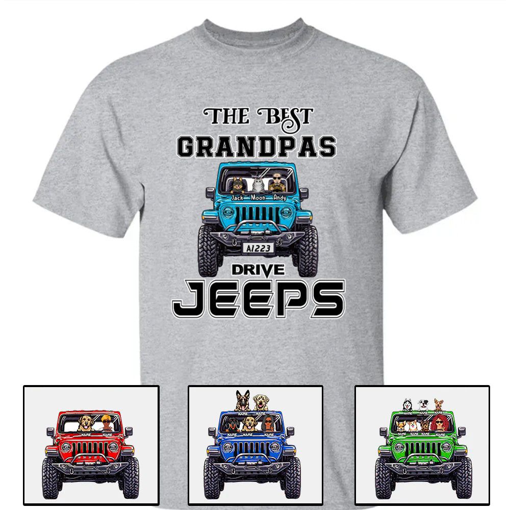 Custom Jeep Shirts, The Best Grandmas Grandpas Drive Jeeps, Jeep Dog ...