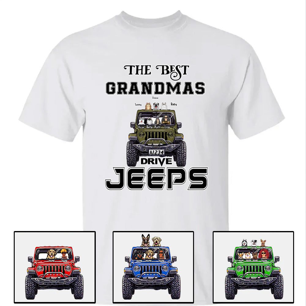 Custom Jeep Shirts, The Best Grandmas Grandpas Drive Jeeps, Jeep Dog ...