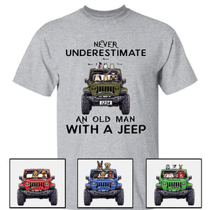 Never Underestimate an Old Man or Lady with a JP Dog & Cat – Custom Apparel – Personalized Jeep Design CTM00 Hoodie Youth Custom - Printyourwear