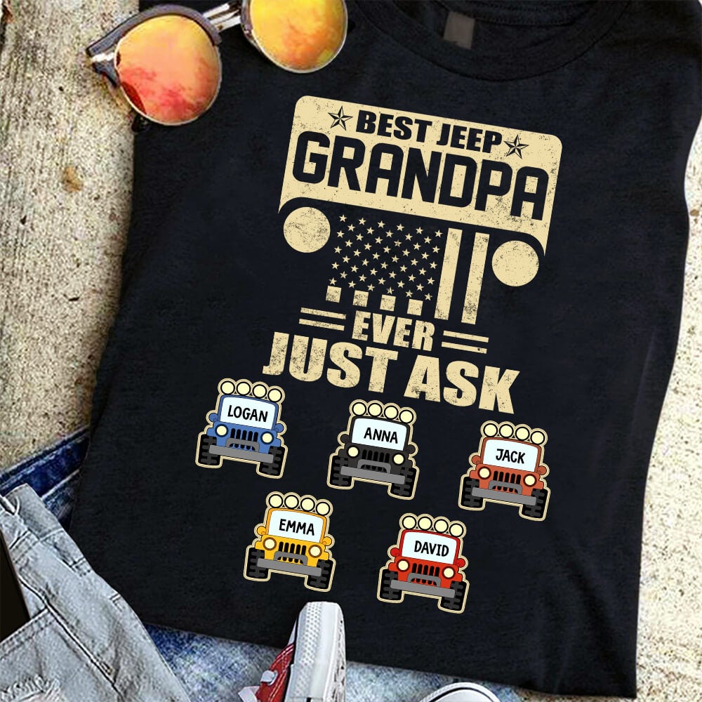 Custom Jeep Tee Shirts Best Jeep Dad Ever Just Ask, Gift For Jeep Dad CTM Youth Custom - Printyourwear