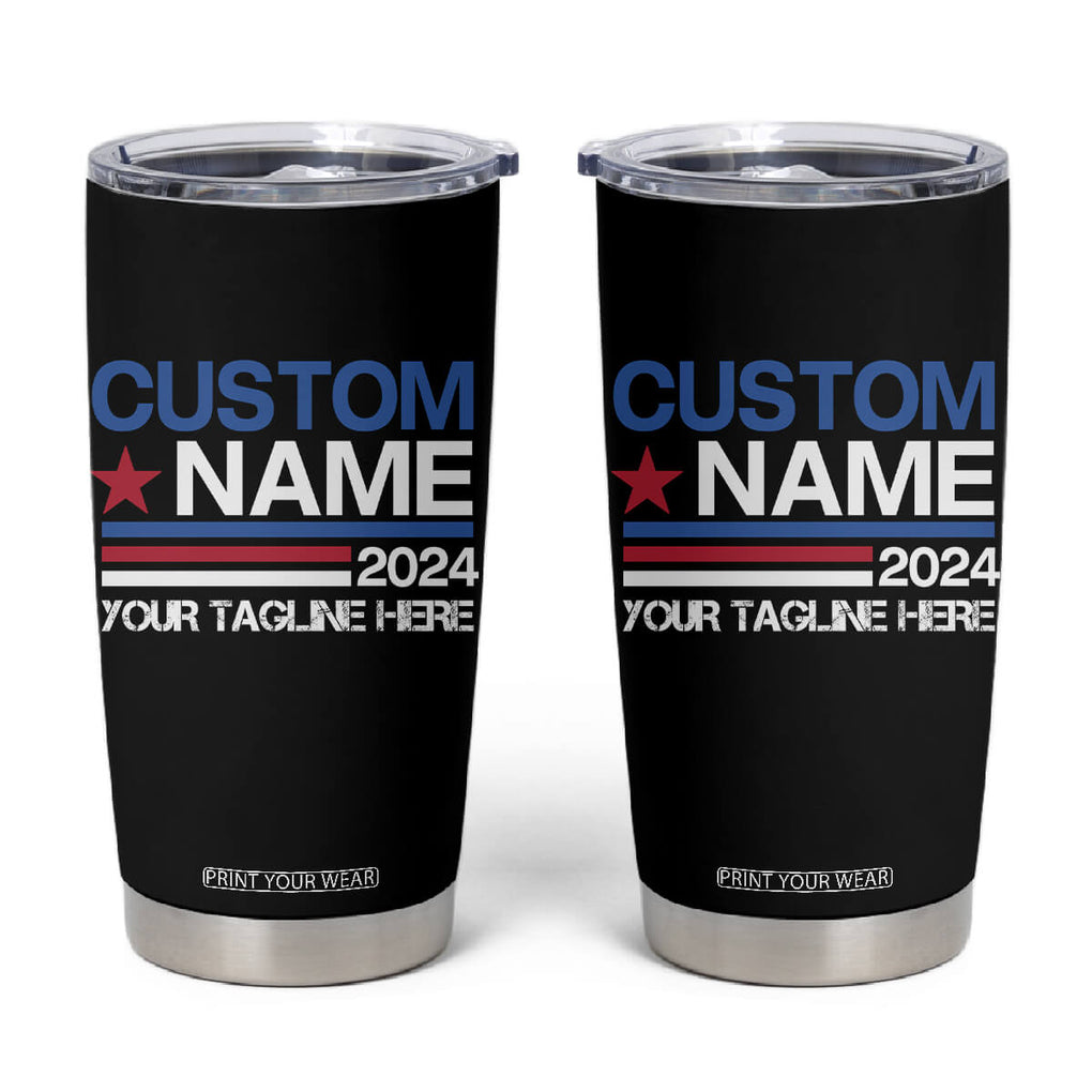 Personalized Election Tumbler Cup Custom Name 2024 US President Supporter CTM02 Black Print Your Wear