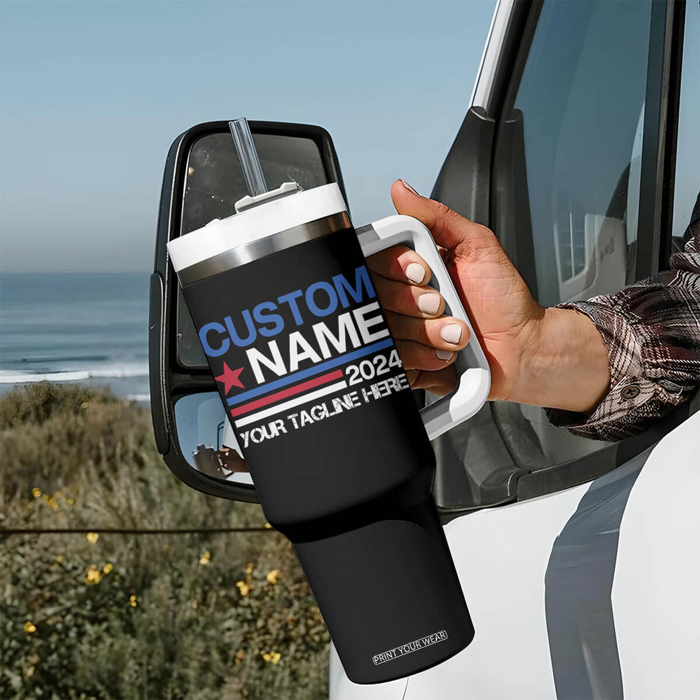 Personalized Election Tumbler With Handle Custom Name 2024 US President Supporter CTM02 Print Your Wear