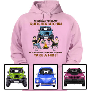 Custom Jeep Shirts, Welcome To Camp Quitcherbitchin If You're Not A Happy Camper Take A Hike Apparel CTM Custom - Printyourwear