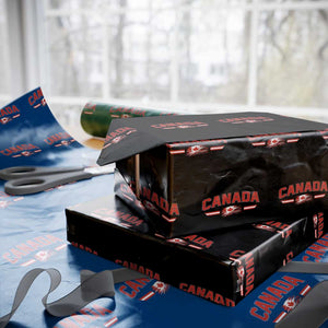 Vintage Canada Flag Wrapping Paper Roll Maple Leaf Heritage Gift TS12 Black Print Your Wear