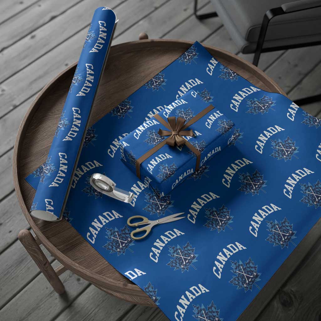 Vintage Canada Hockey Wrapping Paper Roll Maple Leafs TS10 Blue Print Your Wear