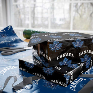 Vintage Canada Hockey Wrapping Paper Roll Maple Leafs TS10 Black Print Your Wear
