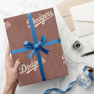 Vintage Retro Dodgers Name Wrapping Paper Roll Throwback Classic Style TS02 Mocha Print Your Wear