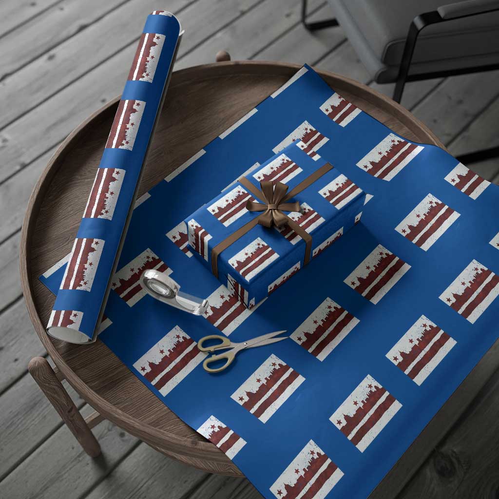 Washington DC Flag Wrapping Paper Roll TS10 Blue Print Your Wear