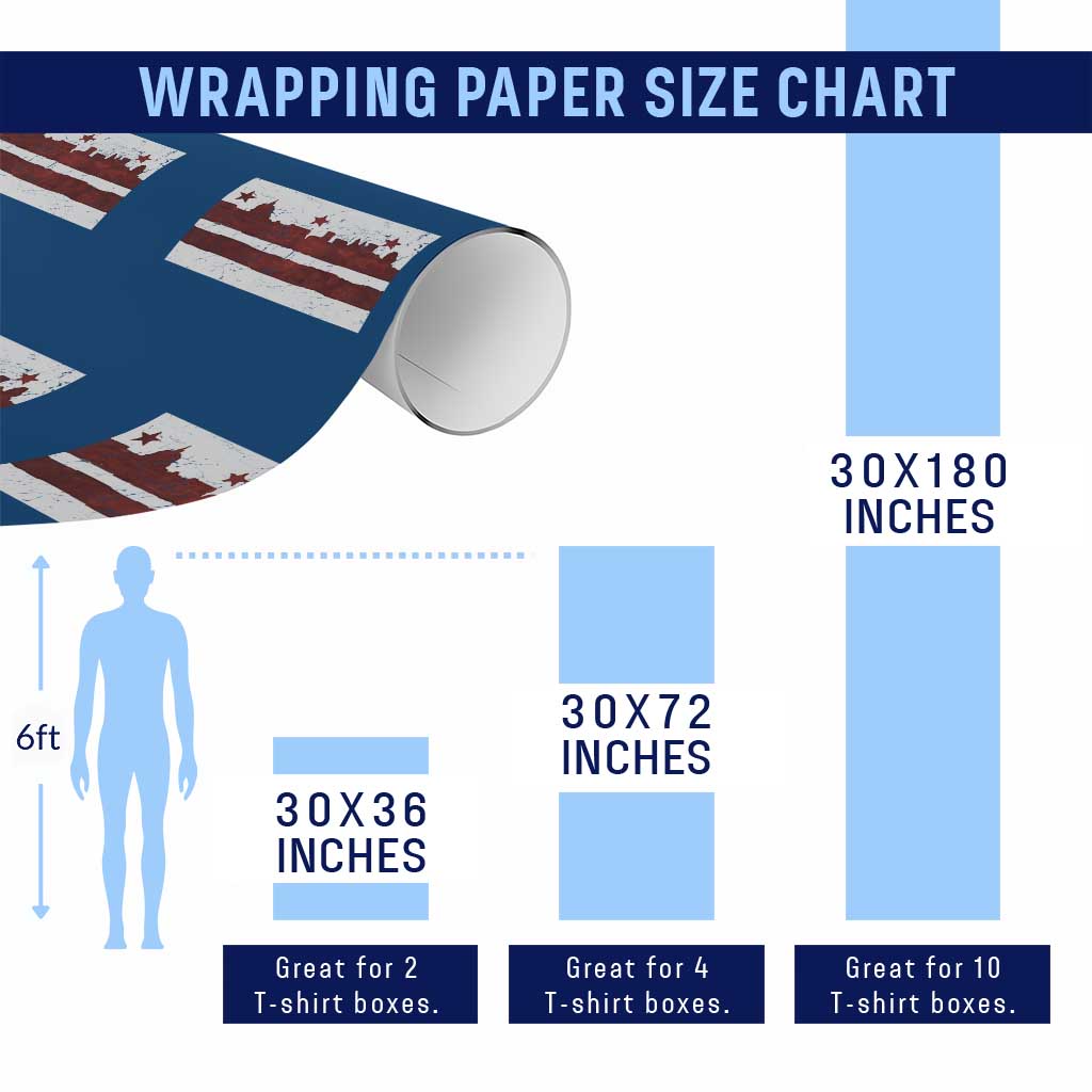 Washington DC Flag Wrapping Paper Roll TS10 Print Your Wear
