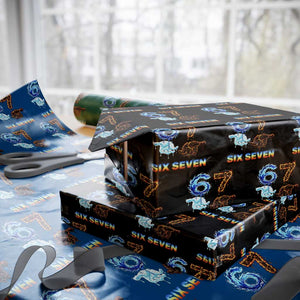 Water Fire Element Six Seven Wrapping Paper Roll Trendy Meme Gift TS12 Black Print Your Wear