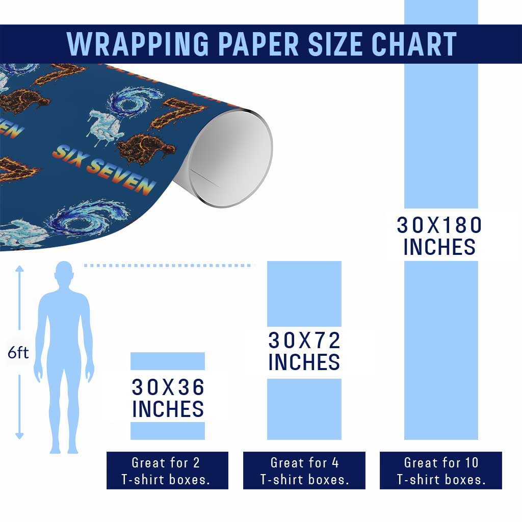 Water Fire Element Six Seven Wrapping Paper Roll Trendy Meme Gift TS12 Print Your Wear