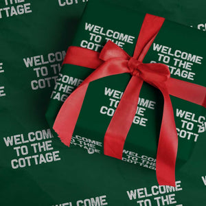 Welcome To The Cottage Wrapping Paper Roll TS10 Green Print Your Wear