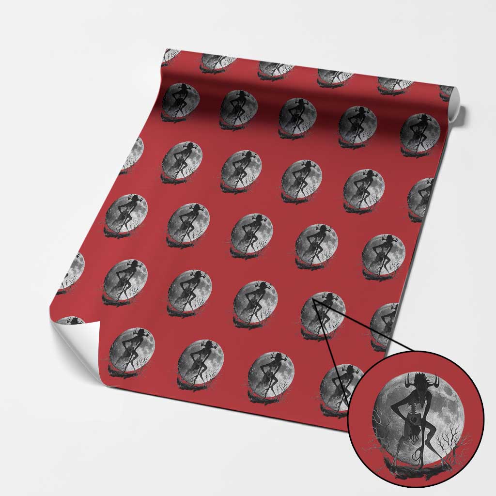 Wendigo Wrapping Paper Roll Cryptid Horror Moon Mythical Creature Halloween TS10 Red Print Your Wear