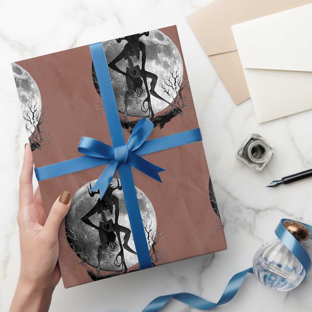 Wendigo Wrapping Paper Roll Cryptid Horror Moon Mythical Creature Halloween TS10 Mocha Print Your Wear