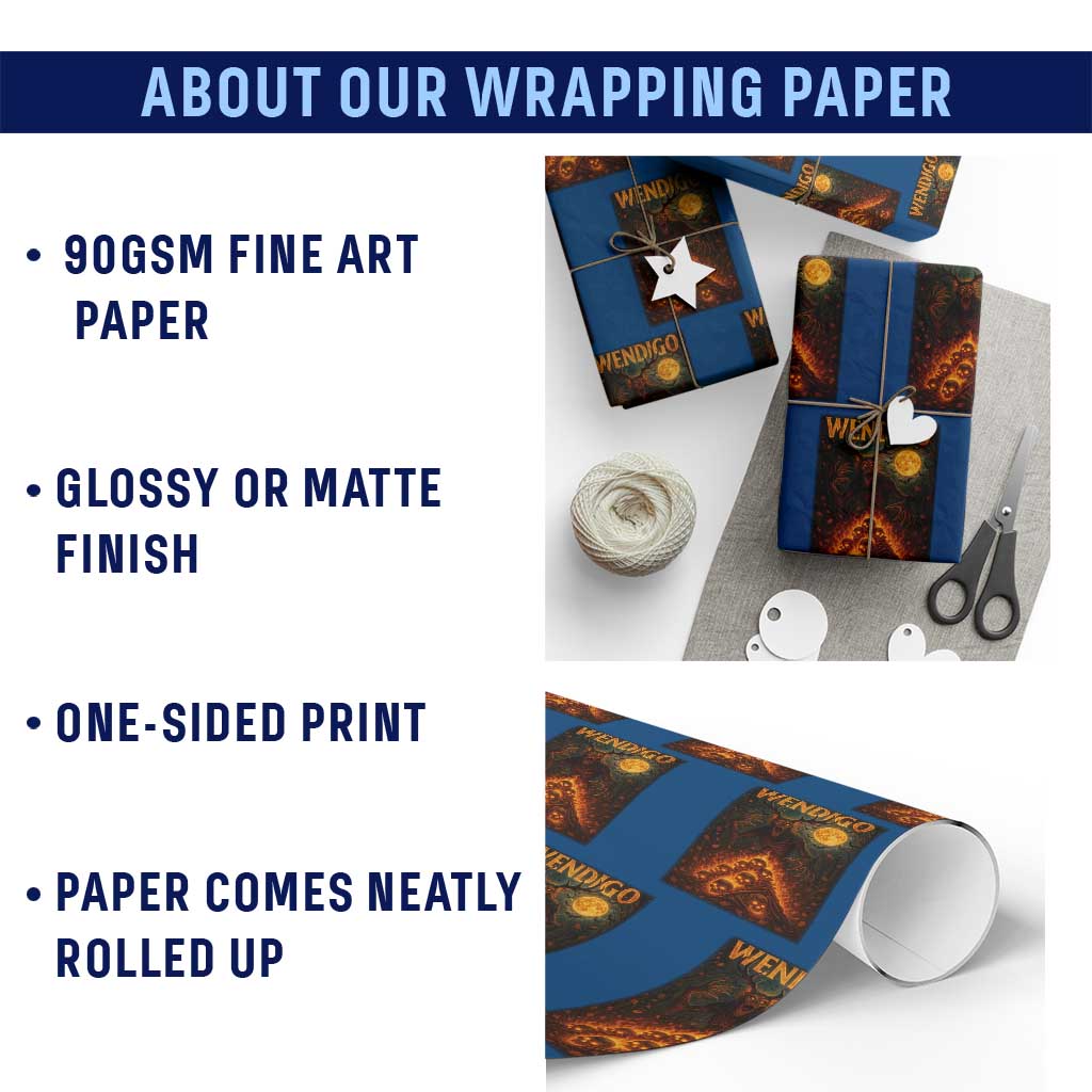 Wendigo Wrapping Paper Roll Halloween Cryptid Horror Mythical Creature TS10 Print Your Wear