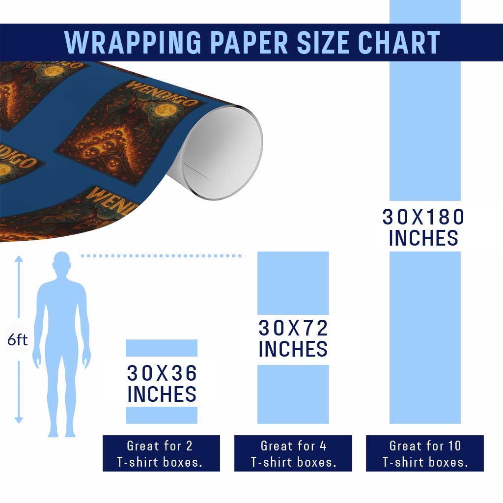 Wendigo Wrapping Paper Roll Halloween Cryptid Horror Mythical Creature TS10 Print Your Wear