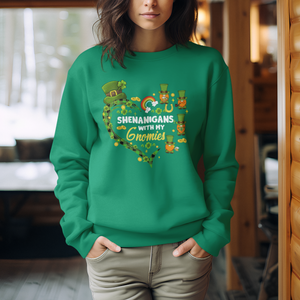 St. Patrick's Day Sweatshirt Shenanigans With My Gnomies Shamrock Gnome TS09 Printyourwear