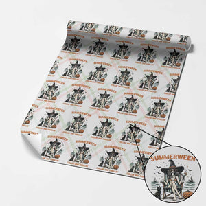 Witchy Beach Summerween Vacation Wrapping Paper Roll Chillin And Thrillin TS12 Christmas Plaid Print Your Wear