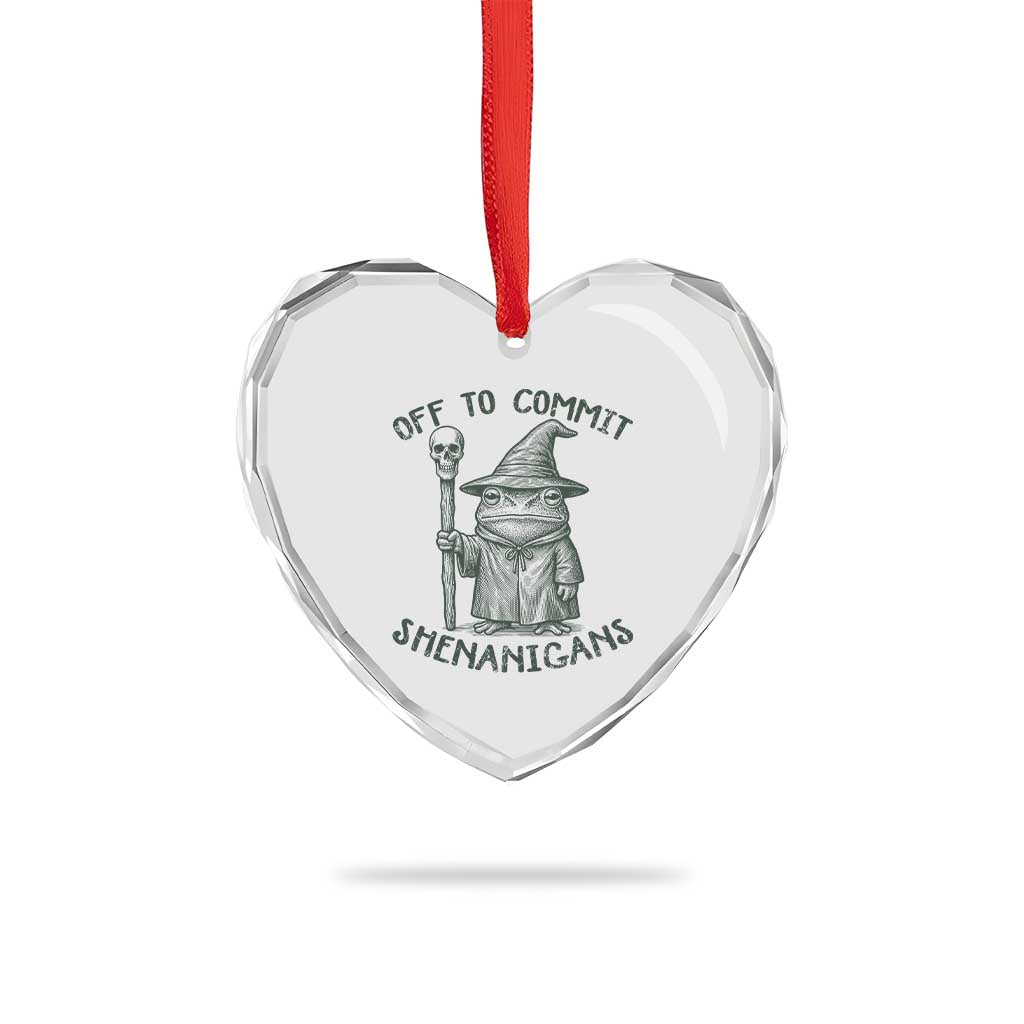 Wizard Frog Heart Crystal Glass Ornament Funny Off to Commit Shenanigans TS10 Print Your Wear