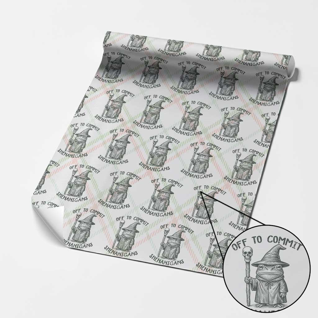 Wizard Frog Wrapping Paper Roll Funny Off to Commit Shenanigans TS10 Christmas Plaid Print Your Wear