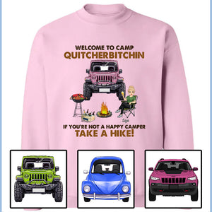 Custom Jeep Shirts, Welcome To Camp Quitcherbitchin If You're Not A Happy Camper Take A Hike Apparel CTM Custom - Printyourwear