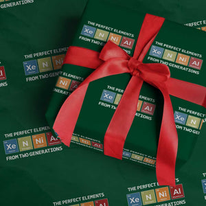 Xennial The Perfect Elements From Two Generations Wrapping Paper Roll Periodic Table Science Graphic TS02 Green Print Your Wear