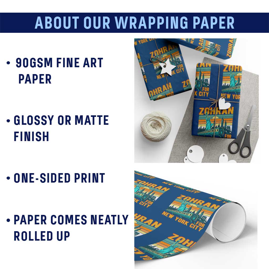 Zohran Mamdani NYC Mayor Wrapping Paper Roll TS14 Print Your Wear